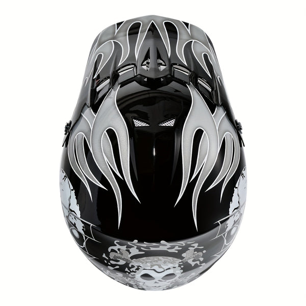 XFMT DOT Youth Teen Black\u002FBlue Skull for Dirt Bike ATV Motorcycle S\u002FM\u002FL\u002FXL