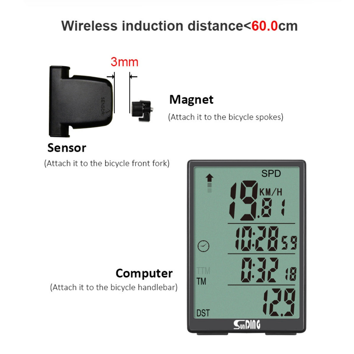 Bicycle Speedometer 31 functions Odometer Wireless Cycle Bike Computer Bicycle Handlebar Stopwatch Round with LCD Display & Multi-Functions for Most Bikes, Bike Speedometer, Bicycle Accessories, Bike Tracker, Cycling Computer, Bike Odometer
