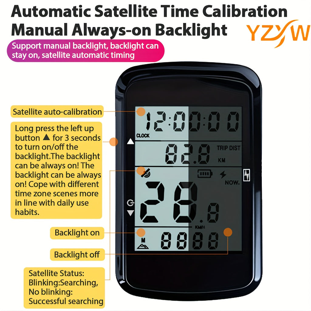 Rechargeable Bike Computer with GPS Speedometer & Odometer - Real-Time Tracking, USB-Powered Cycling Computer, LED Display, Compatible with Smartphones\u002FTablets via ANT+\u002FWireless, Lithium Battery, Compact & Portable for Road Biking