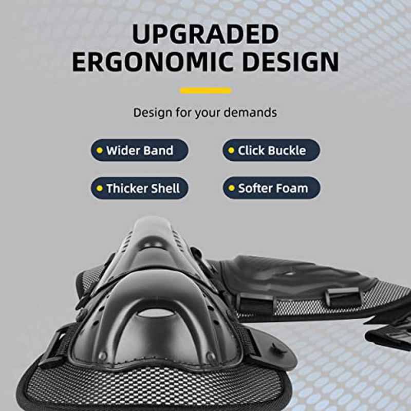 Motorcycle Knee Elbow Pads for Adults( 4pcs) Adjustable for Cycling, Skating, Skateboarding( Upgraded Ver 2pcs), Skating Gear, Lightweight Design, Highquality Material, Breathable Fabric, Cyclists
