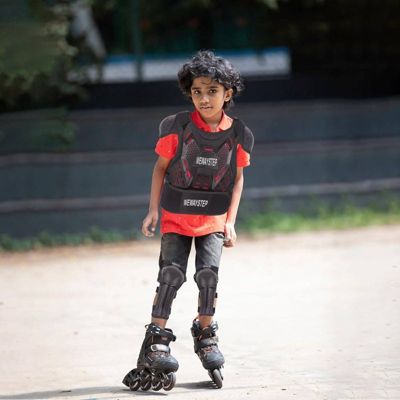 Kids Motocross Protective Gear with Chest Protector, Knee & Elbow Pads - Lightweight Durable Design for Off-Road Cycling, Summer Outdoor Sports, Motocross Gear, Adventure Riding, Sleek Protective Gear, Flexible Protection