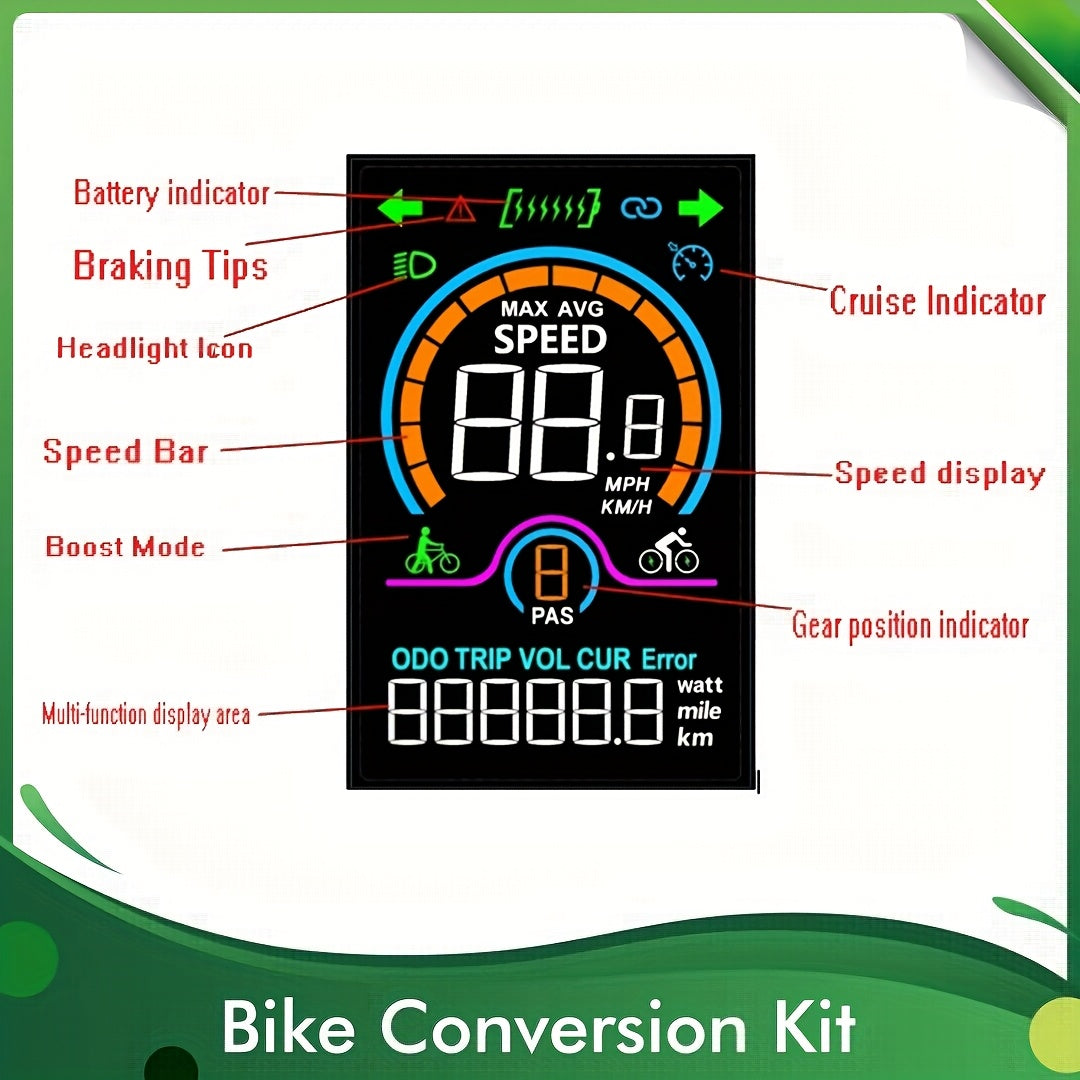 M5C-2 UART2 Electric Bicycle Computer Speedometer Bike Digital Multicolor Ebike Accessories Stopwatch Cycling Odometer, Cycling Tracker, Bike Speedometer, Modern Cycling Tech, Bike Odometer, Outdoor Enthusiasts, Commuters