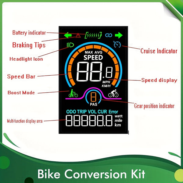 M5C-2 UART2 Electric Bicycle Computer Speedometer Bike Digital Multicolor Ebike Accessories Stopwatch Cycling Odometer, Cycling Tracker, Bike Speedometer, Modern Cycling Tech, Bike Odometer, Outdoor Enthusiasts, Commuters