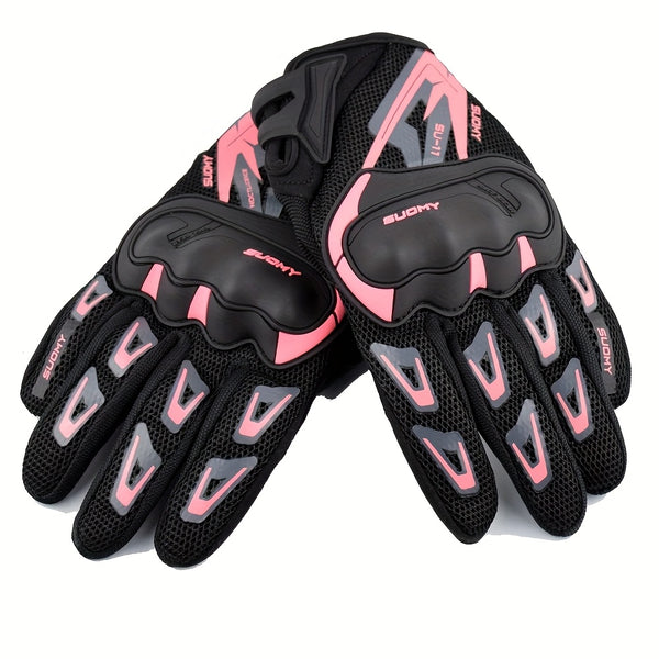 Women'S Motorcycle Riding Gloves - Touch Screen Breathable Non-slip Gloves with Adjustable Wrist, Ergonomic Design, Suitable for MBX\u002F MTB\u002F ATV\u002F Off-road Vehicles, Motorcycle Gloves, Outdoor Riding Gear