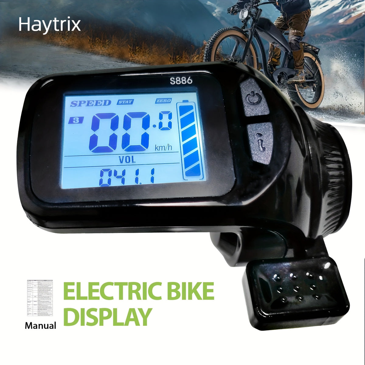 S886 UART2 Electric Bicycle Cycle Snelheidsmeter Fiets Digitaal Stopwatch Ebike Fietsen Odometer Fietscomputer,  Ebike Display, Compact Design, Highquality Electronics, Cyclists