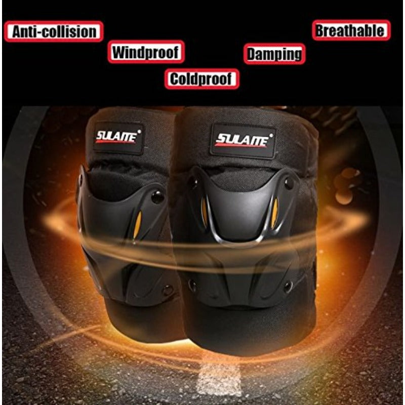 1 Pair GLEIM Heavy-Duty Tactical Knee Pads for Men & Women - Industrial\u002FConstruction\u002FGardening\u002FMotorcycle\u002FBiking Knee with Foam & PP, Adjustable One-Size-Fits-All, Breathable Gel Cushioning (Black\u002FRed)