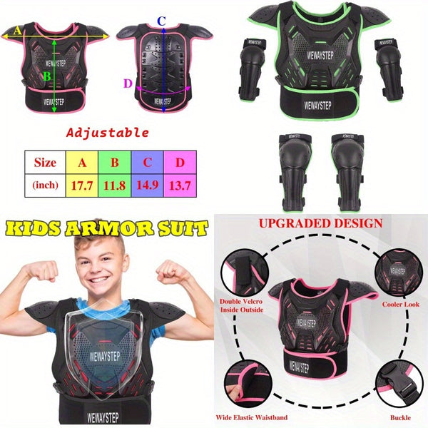 ' Dirt Bike Armor Motocross Protective Gear with Chest Protector Knee and Elbow Pads for Cycling and OffRoad Riding