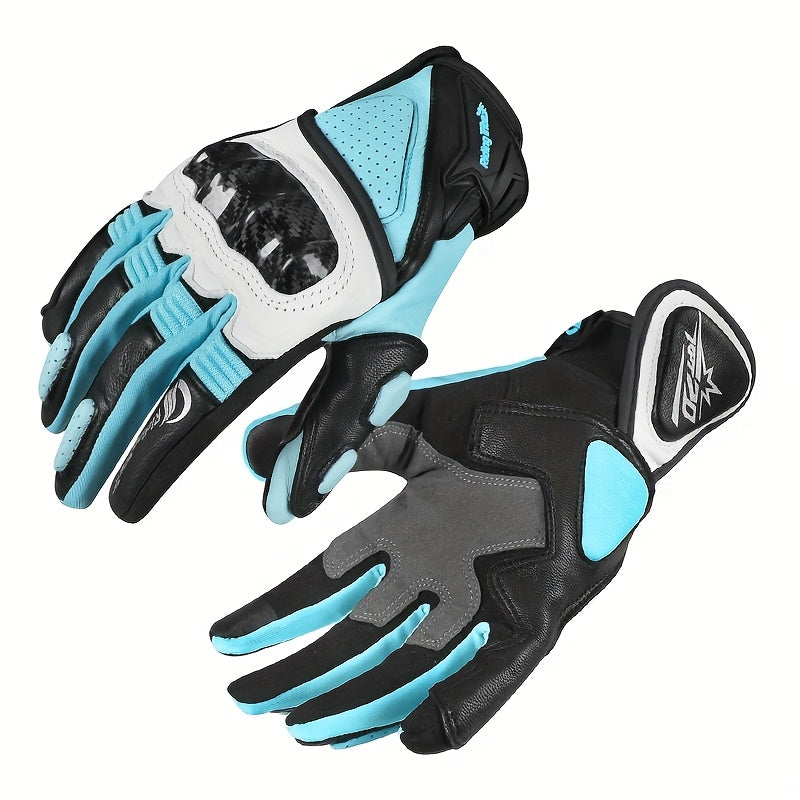A Pair Of Riding Gloves, Carbon Fiber Protective Shell Breathable Sheepskin Gloves, Suitable For Riding Motorcycles, Riding Bicycles, Skateboarding, Outdoor Sports