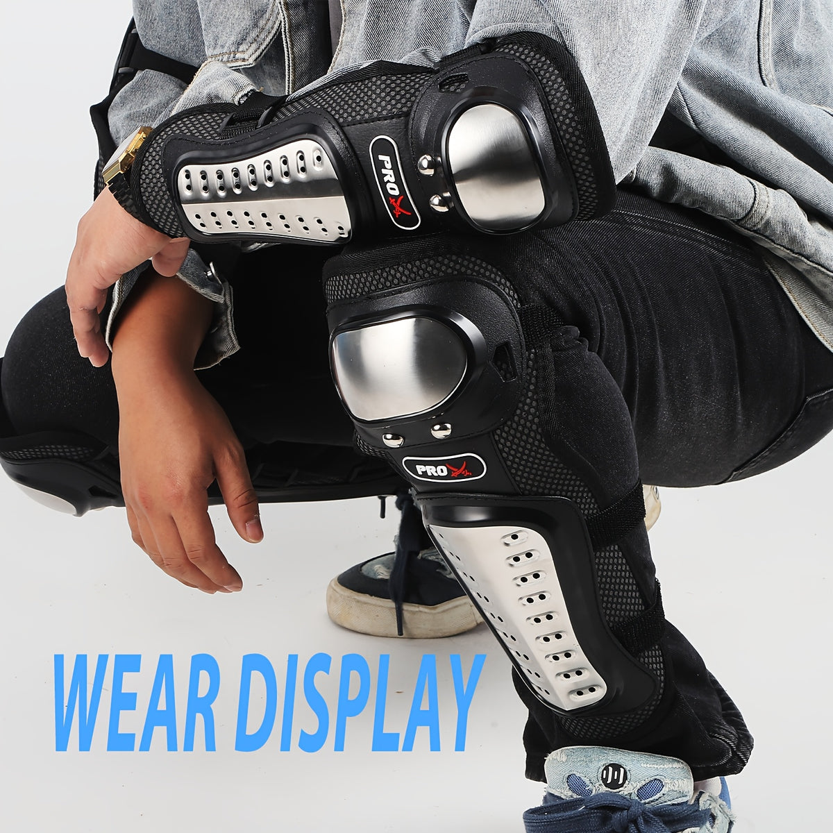 Bicycle Equipment, Motorcycle Protectors, 4pcs Motorcycle Knee And Elbow Pad Set, Stainless Steel Non Woven Body, Black, Outdoor Sports Equipment For Cycling, Skiing, Skateboarding, Airsoft Guns