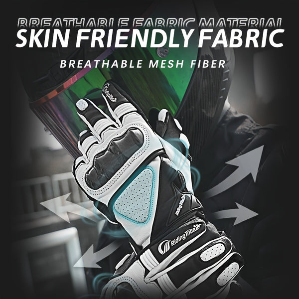 A Pair Of Riding Gloves, Carbon Fiber Protective Shell Breathable Sheepskin Gloves, Suitable For Riding Motorcycles, Riding Bicycles, Skateboarding, Outdoor Sports