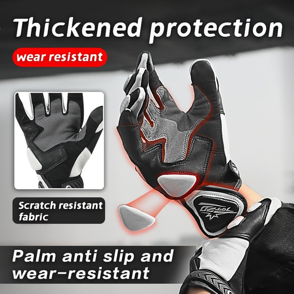 A Pair Of Riding Gloves, Carbon Fiber Protective Shell Breathable Sheepskin Gloves, Suitable For Riding Motorcycles, Riding Bicycles, Skateboarding, Outdoor Sports