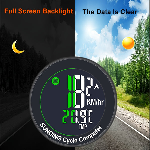 Bicycle Speedometer Odometer Wireless Cycle Bike Computer Bicycle Handlebar Stopwatch Round With LCD Display & Multi-Functions For Most Bikes, Without Battery