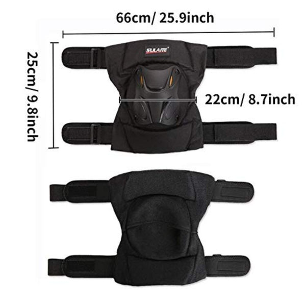 1 Pair GLEIM Heavy-Duty Tactical Knee Pads for Men & Women - Industrial\u002FConstruction\u002FGardening\u002FMotorcycle\u002FBiking Knee with Foam & PP, Adjustable One-Size-Fits-All, Breathable Gel Cushioning (Black\u002FRed)