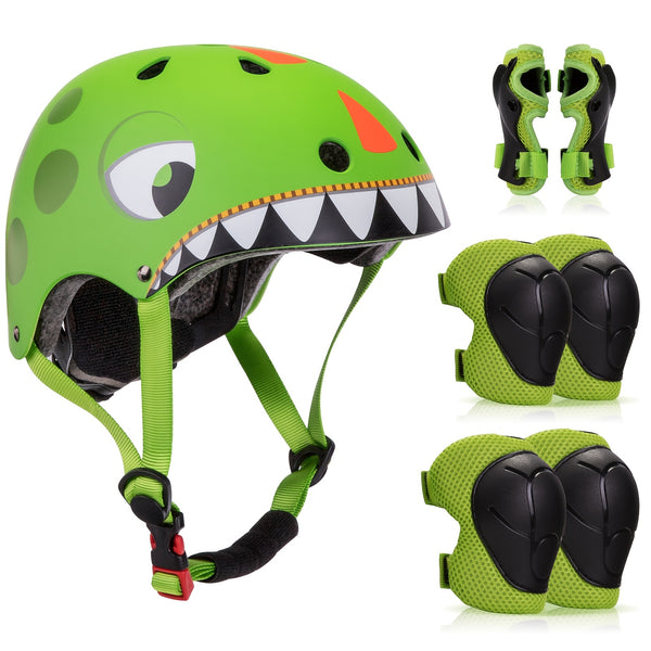 Kids Helmet For 5+ Years Old Boys & Girls Toddler, Bike Helmets Lightweight With Protective Gear- Various Sports Helmet, Safety Protection Gear For Cycling, Kids Bike Helmet With Knee & Elbow Pads Set