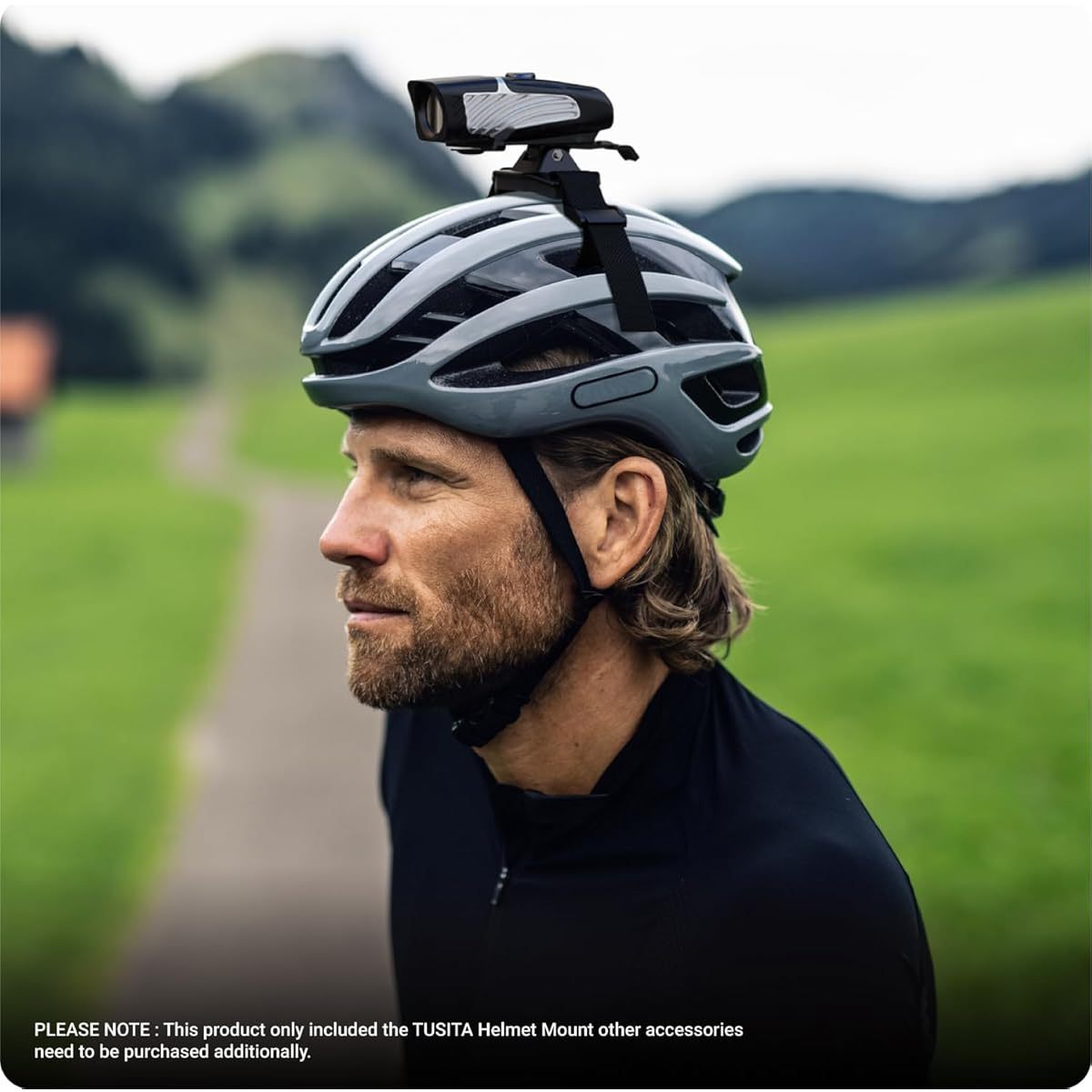 TUSITA Helmet Mount with Multi-Angle Adjustment & Tool-Free Installation - Compatible with NiteRider F\u002FCordless, Lumina, Minuet, Mako Headlights - Secure, Lightweight (30g), Compatible with Helmets for, Commuting, Mountain\u002FRoad - Compatible with