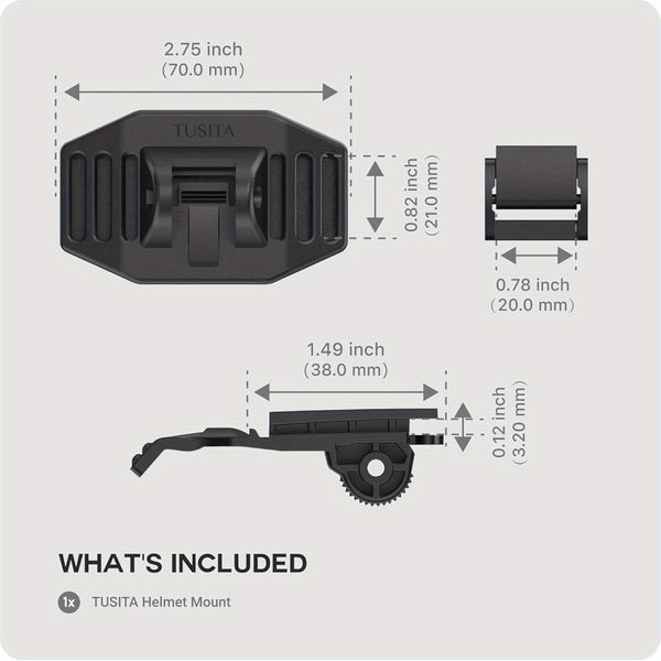 TUSITA Helmet Mount with Multi-Angle Adjustment & Tool-Free Installation - Compatible with NiteRider F\u002FCordless, Lumina, Minuet, Mako Headlights - Secure, Lightweight (30g), Compatible with Helmets for, Commuting, Mountain\u002FRoad - Compatible with