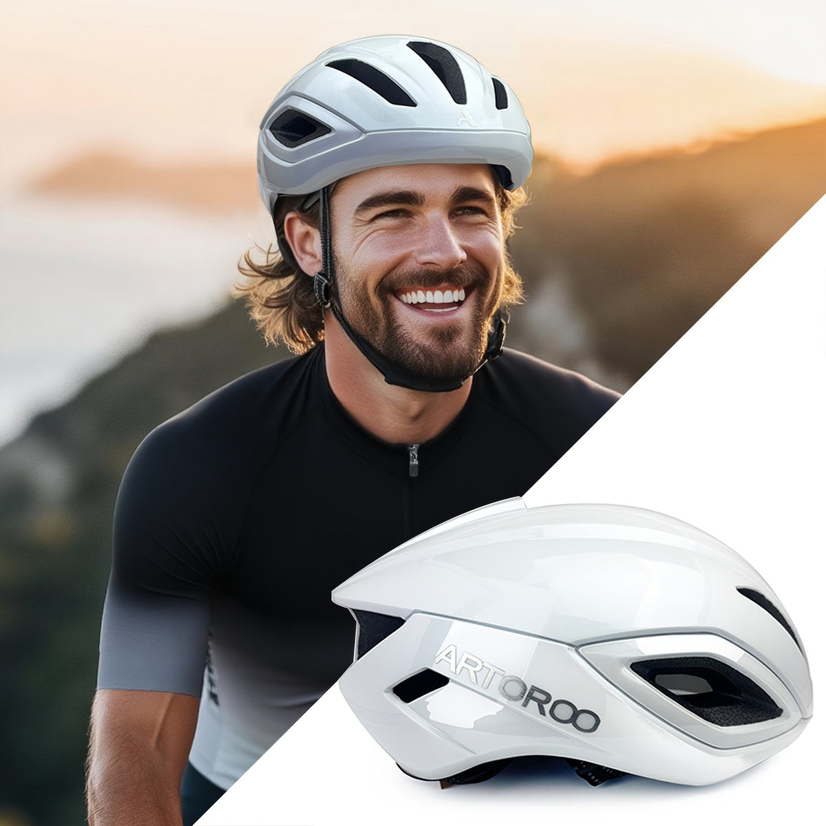 ARTOROO Adult Road Bike Helmet for Men Women, Lightweight Mountain Road Bicycle Helmet, Aero Bike Cycling Helmet Adjustable for Mens, Cycle Helmet Men, Sporty Style, Modern Helmet, Highquality Materials, Impactresistant Shell, Women Cyclists