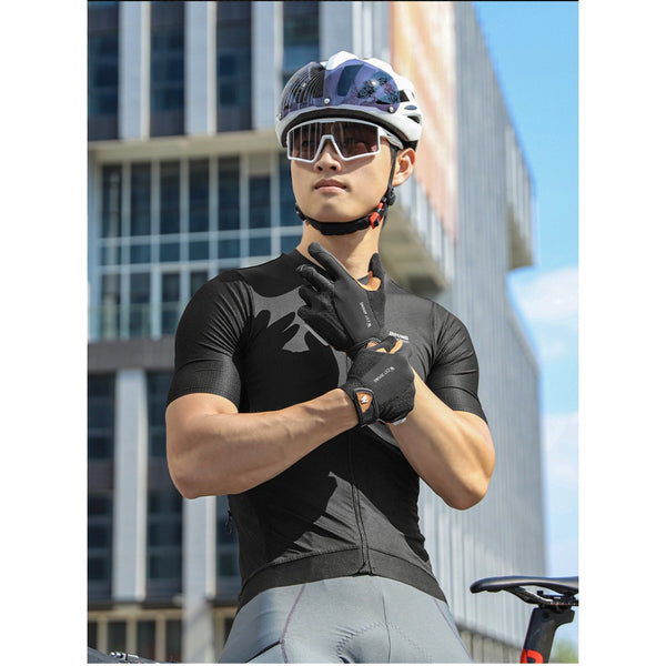 Cycling Gloves with Shock Absorption & Non-Slip Grip - Full Finger Motorcycle Bicycle Gloves, Long Finger Design, Touchscreen Compatible, Winter Warmth, Spring & Autumn, Sleek Glove Design, Durable Glove Material