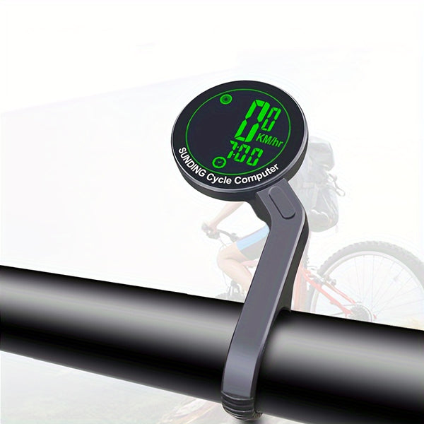 Bicycle Speedometer Odometer Wireless Cycle Bike Computer Bicycle Handlebar Stopwatch Round With LCD Display & Multi-Functions For Most Bikes, Without Battery