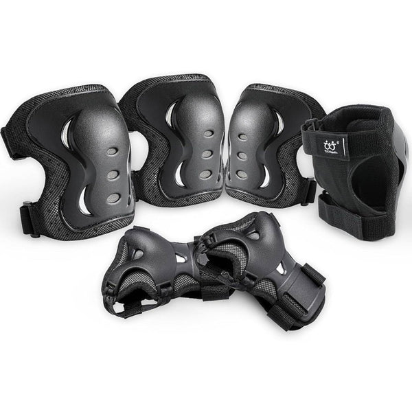 AdultYouth Knee and Elbow Pads with Wrist Guards 3 in 1 Protective Gear Set Skateboarding Cycling BMX Bike Scooter Skating Rollerblading Riding