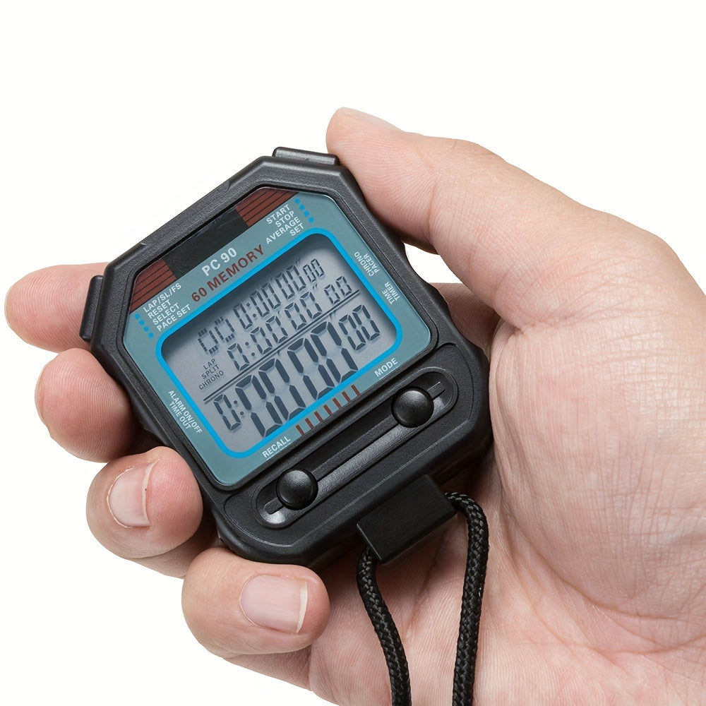 Digital Sports Stopwatch Timer Running, Fitness, Stopwatch, Timer With 1\u002F100 Second Precision, For Sports, Referees, Coaches' Stopwatch, Calendar, Day Of The Week, Alarm Clock, Countdown, 3 - Row Extra - Large Screen, 60 - Group Memory Stopwatch