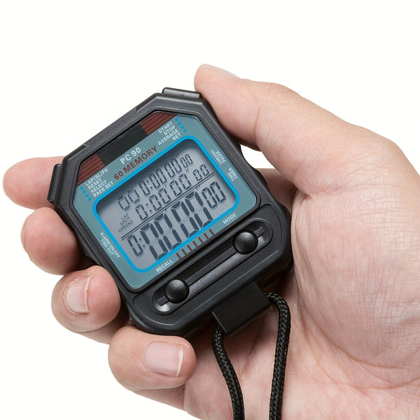 Digital Sports Stopwatch Timer Running, Fitness, Stopwatch, Timer With 1\u002F100 Second Precision, For Sports, Referees, Coaches' Stopwatch, Calendar, Day Of The Week, Alarm Clock, Countdown, 3 - Row Extra - Large Screen, 60 - Group Memory Stopwatch