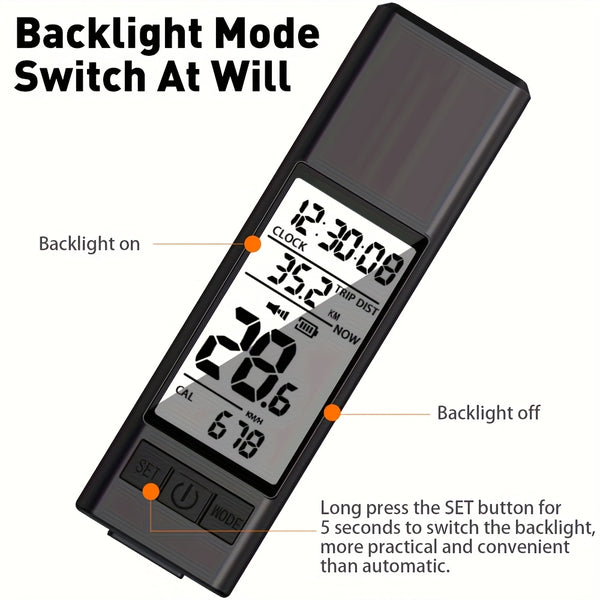 3-In-1 Bike Speedometer, Bike Computer& LED Headlight with GPS, USB Rechargeable, Multi-Mode Options, Real-Time Speed\u002FDistance Tracking, LCD Display, Odometer, Compatible with Smartphones, Compatible with for all Bicycles & Cycling GPS Devices