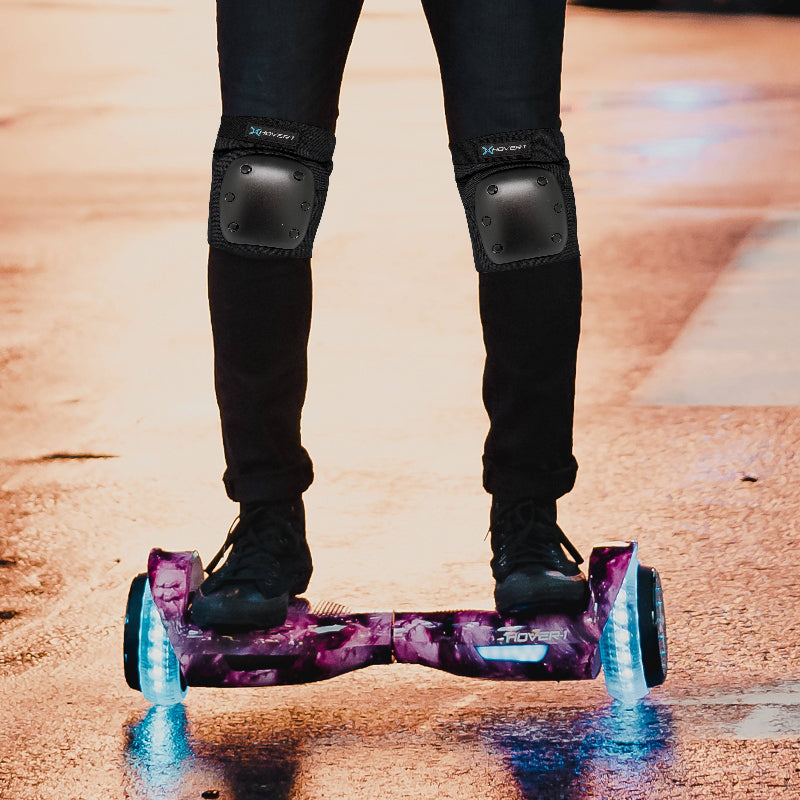 Black 6pcs Protective Gear Set, Includes 2 Elbow Pads, 2 Knee Pads and 2 Wrist Braces, Great Scooters, Bikes, Skateboards, Hoverboards,  Adjustable Fit, Highquality Foam, Impactresistant Padding, Hoverboard Users, Skaters