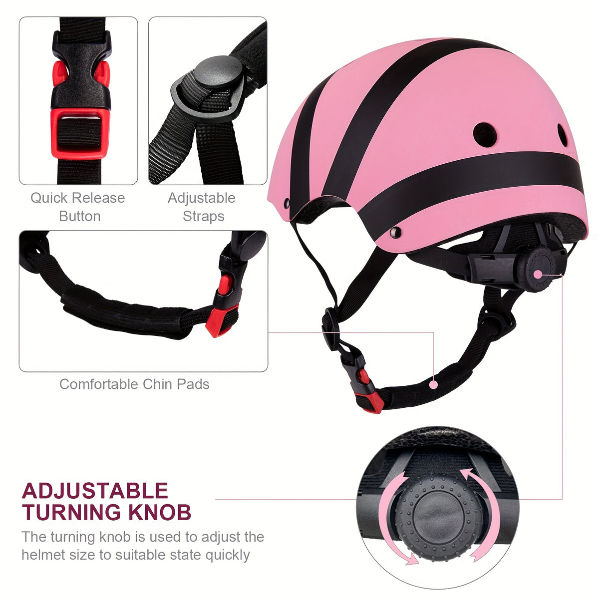 Kids Helmet For 5+ Years Old Boys & Girls Toddler, Bike Helmets Lightweight With Protective Gear- Various Sports Helmet, Safety Protection Gear For Cycling, Kids Bike Helmet With Knee & Elbow Pads Set