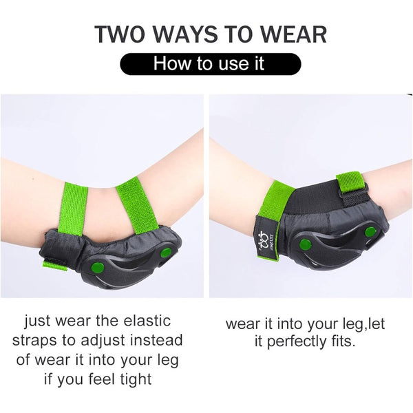 TXJ Sports\u002FYouth Knee Pads Elbow Pads with Wrist Guards Protective Gear Set 6 Pack for 3-14 Years Skateboard Sports Skateboarding Roller Skating Bicycling