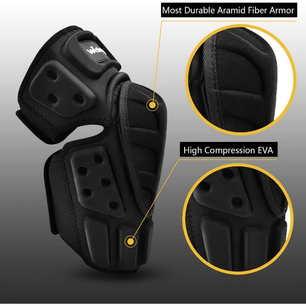 Motorcycle Elbow Guards Motocross Pads Bike Protective Gear Adjustable Adult Black,  Sporty Style, Durable Design, Flexible Padding, Bike Enthusiasts