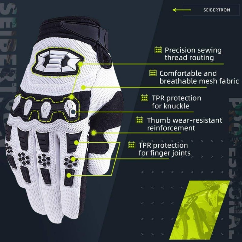 Unisex BMX MX ATV MTB Racing Mountain Bike Cycling Off - Road Bike Gloves Road Racing Motorcycle Motocross Sports Gloves Recognition Full Finger Glove, Bike Accessories, Bike Gloves, Biking Accessories, Atv Riding