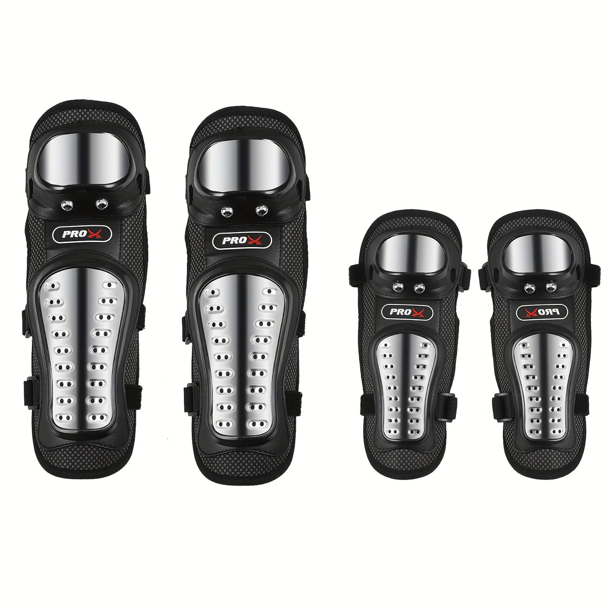 Bicycle Equipment, Motorcycle Protectors, 4pcs Motorcycle Knee And Elbow Pad Set, Stainless Steel Non Woven Body, Black, Outdoor Sports Equipment For Cycling, Skiing, Skateboarding, Airsoft Guns