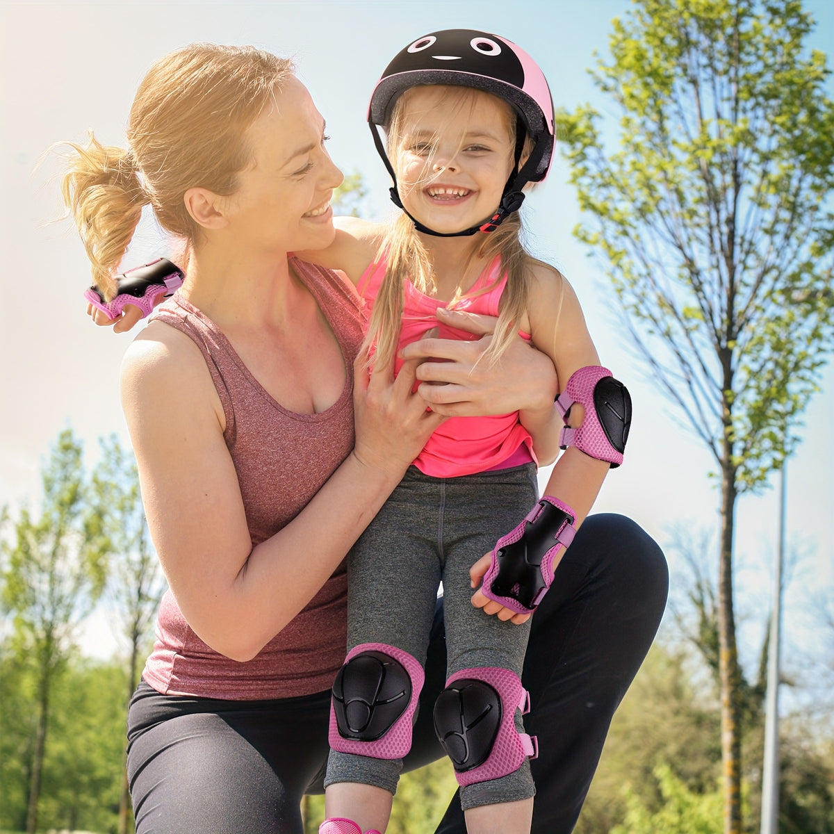 Kids Helmet For 5+ Years Old Boys & Girls Toddler, Bike Helmets Lightweight With Protective Gear- Various Sports Helmet, Safety Protection Gear For Cycling, Kids Bike Helmet With Knee & Elbow Pads Set