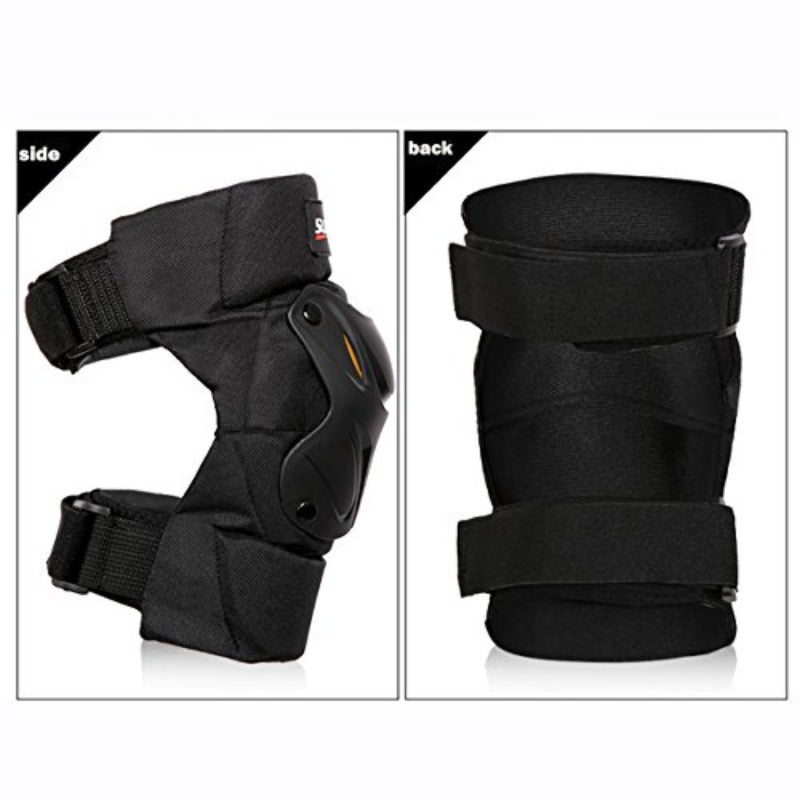 1 Pair GLEIM Heavy-Duty Tactical Knee Pads for Men & Women - Industrial\u002FConstruction\u002FGardening\u002FMotorcycle\u002FBiking Knee with Foam & PP, Adjustable One-Size-Fits-All, Breathable Gel Cushioning (Black\u002FRed)
