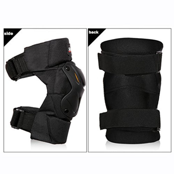 1 Pair GLEIM Heavy-Duty Tactical Knee Pads for Men & Women - Industrial\u002FConstruction\u002FGardening\u002FMotorcycle\u002FBiking Knee with Foam & PP, Adjustable One-Size-Fits-All, Breathable Gel Cushioning (Black\u002FRed)