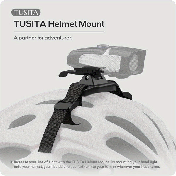 TUSITA Helmet Mount with Multi-Angle Adjustment & Tool-Free Installation - Compatible with NiteRider F\u002FCordless, Lumina, Minuet, Mako Headlights - Secure, Lightweight (30g), Compatible with Helmets for, Commuting, Mountain\u002FRoad - Compatible with