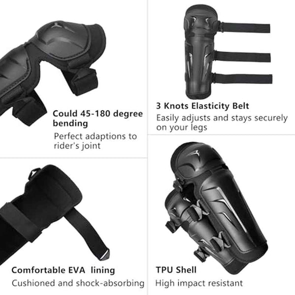 Motocross Knee Pads Elbow Pads, Adjustable Leg Armor, Crashproof for Mens Dirt Bike Racing, Motocross Gear, Knee Pads for Motorcycle, Motorcycle Protective Gear, Motorbike Accessories, Motorcycle Knee Pads, Motorcycle Safety, Offroad Biking