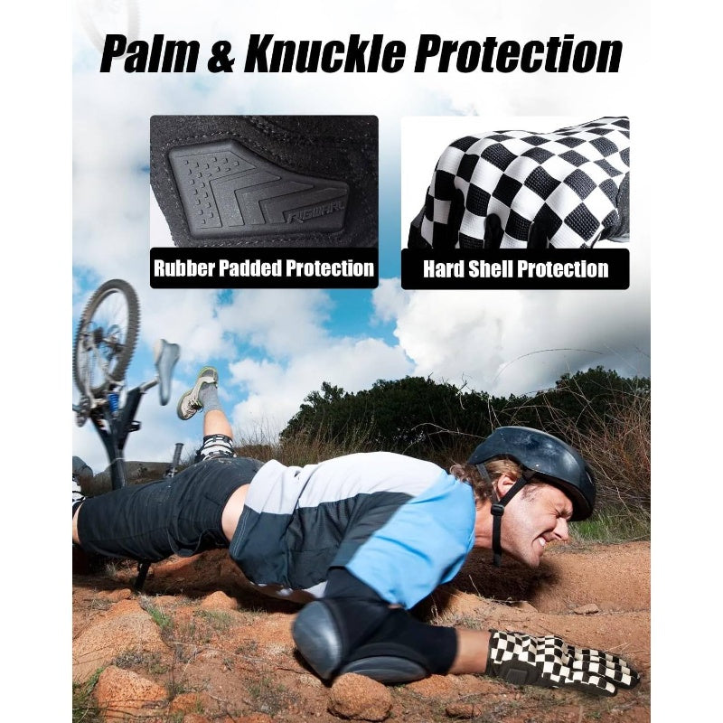 Touchscreen Motorcycle Gloves, Non - Slip Bike Gloves Men Women, Breathable Motocross Glove Riding ATV MTB,  Sporty Design, Durable Material, Reinforced Stitching, Outdoor Enthusiasts