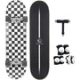 Complete Skateboard Set with LightUp Glow-in-the-Dark Wheels - Heavy-Duty 7-Ply Maple Deck, 220 lbs Weight Capacity, Full Protective Gear (Helmet\u002FWrist\u002FElbow\u002FKnee Pads) & Tool Kit for Boys & Girls - Beginner to Pro Skateboard Kit with