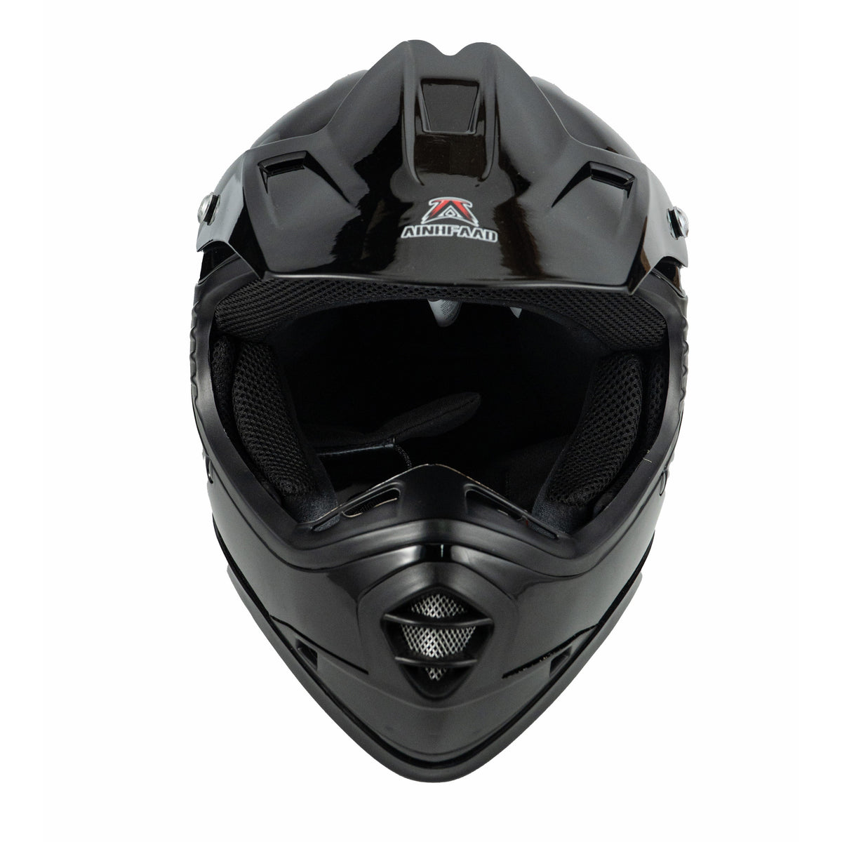 AINHFAAD Off-road Helmet For Teenagers. Small Head Circumference DOT\u002FECE Off-road Helmet. Wide-angle View. Ventilated And Breathable. ABS Material. Unisex. Breathable Black Matte And Shiny Finish.