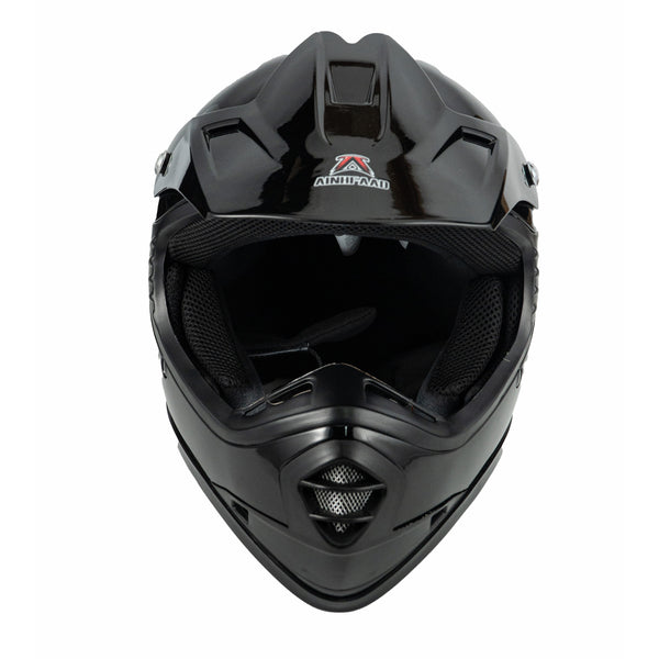 AINHFAAD Off-road Helmet For Teenagers. Small Head Circumference DOT\u002FECE Off-road Helmet. Wide-angle View. Ventilated And Breathable. ABS Material. Unisex. Breathable Black Matte And Shiny Finish.