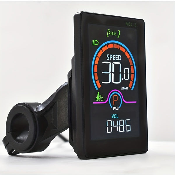 M5C-2 UART2 Electric Bicycle Computer Speedometer Bike Digital Multicolor Ebike Accessories Stopwatch Cycling Odometer, Cycling Tracker, Bike Speedometer, Modern Cycling Tech, Bike Odometer, Outdoor Enthusiasts, Commuters