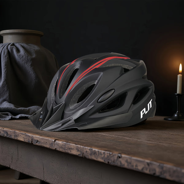 The PJT Bike Helmet Features a Detachable Visor And Meets CPSC\u002FCE Standards, Offering High-Quality Protection with a 0.7Mm Thick PC And a 501 Density EPS Surface Treated with a Matte Finish. It Includes Tested Safety Straps, an Adjustment System