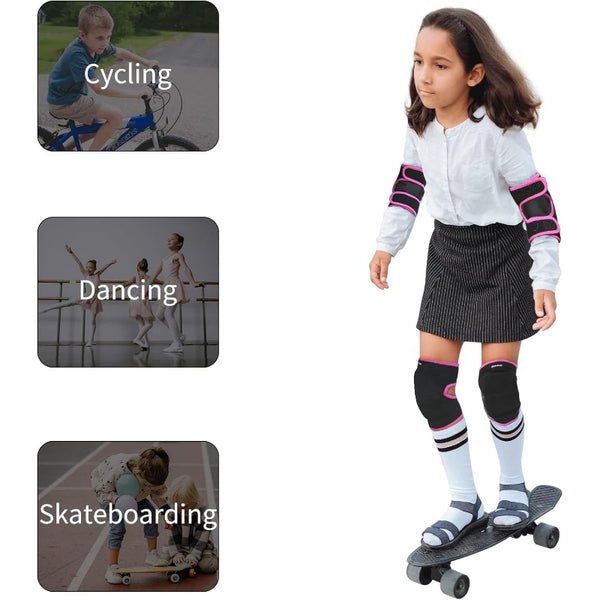 ONTYZZ Soft Knee & Elbow Pads with Thick SBR Padding - Adjustable Suitable for Cycling, Skating, Soccer, Hockey - Breathable, -Slip, Easy Fit (Ideal for &)