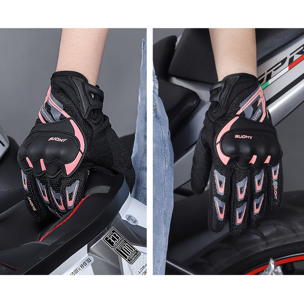 Women'S Motorcycle Riding Gloves - Touch Screen Breathable Non-slip Gloves with Adjustable Wrist, Ergonomic Design, Suitable for MBX\u002F MTB\u002F ATV\u002F Off-road Vehicles, Motorcycle Gloves, Outdoor Riding Gear