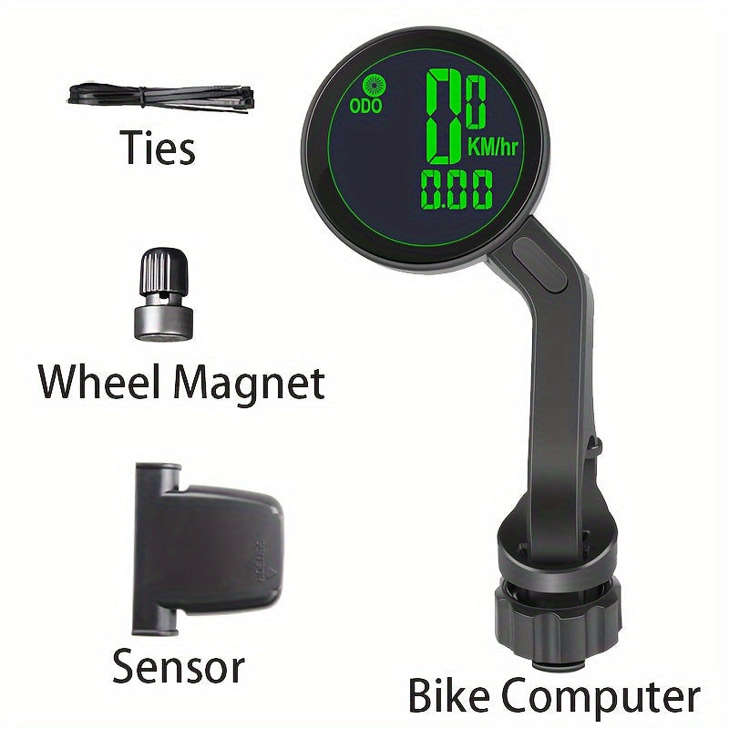 Bicycle Speedometer Odometer Wireless Cycle Bike Computer Bicycle Handlebar Stopwatch Round with LCD Display & Multi-Functions for Most Bikes, Bicycle Speedometer Wireless, Bicycle Control Display, Speedometer