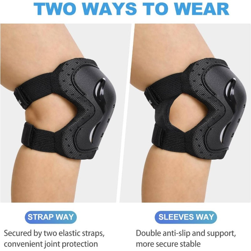 6 Pack YouthAdult Knee Elbow Wrist Protective Gear Set - Heavy-Duty Pads with Adjustable Buckles & Padding for Skateboarding, Roller Skating, Cycling, Scooter, Bike - Multi- Equipment for, & s ( &