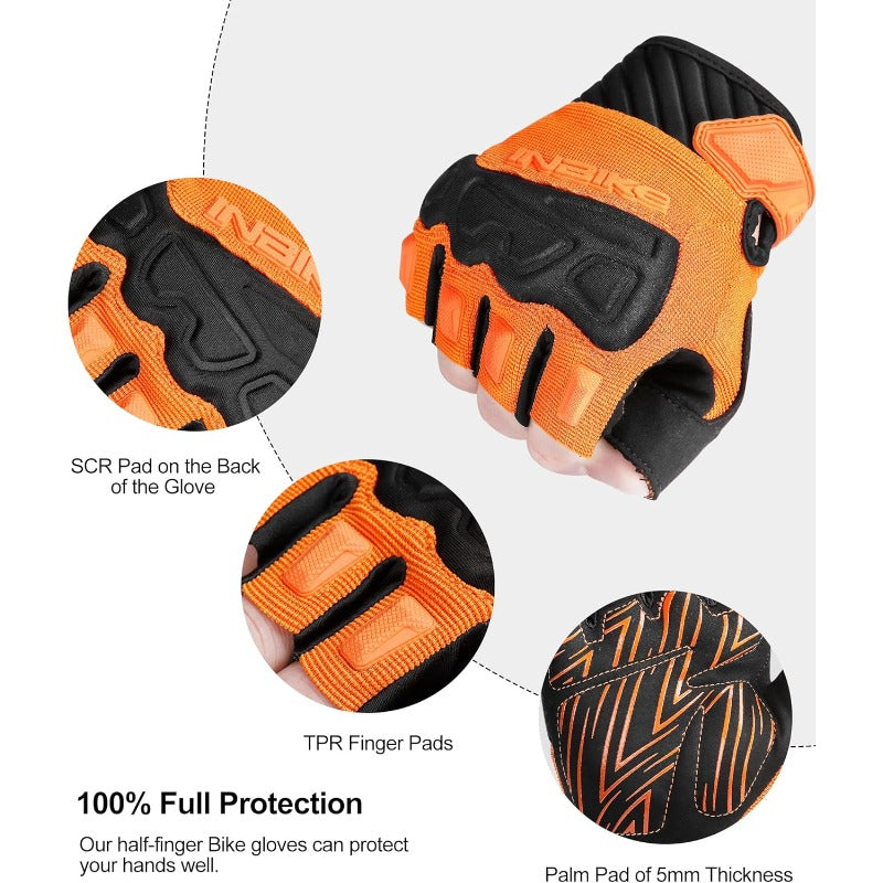 Fingerl Cycling Gloves Breathable Protective for Road Mountain Bike MTB Riding, Cycling Gear, Breathable Design, Fingerless Gloves, Flexible Material, Durable Material, Protective Gloves, Cyclists, Outdoor Enthusiasts