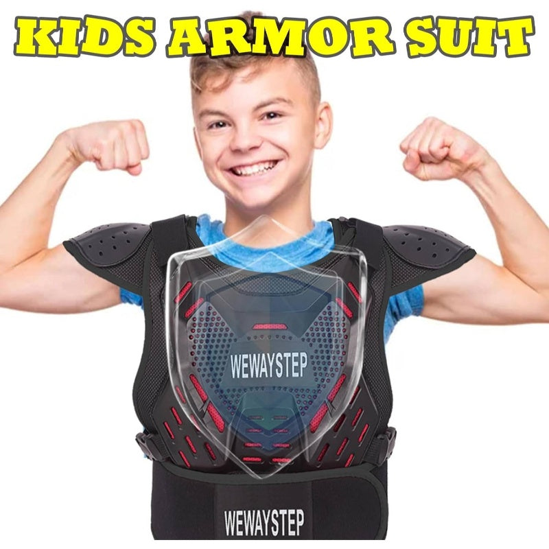 Kids Motocross Protective Gear with Chest Protector, Knee & Elbow Pads - Lightweight Durable Design for Off-Road Cycling, Summer Outdoor Sports, Motocross Gear, Adventure Riding, Sleek Protective Gear, Flexible Protection